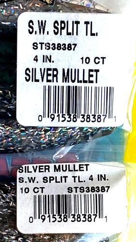2 Packs Salt Water Assassin 4" Silver Mullet Split Tail Shad 10-Count Package - Picture 11 of 12