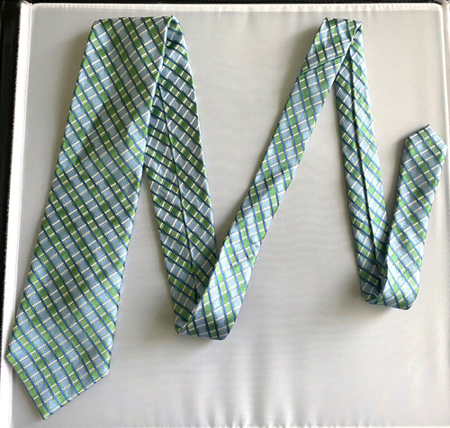 Classic Nautica Geometric Green and Blue Neck Tie Necktie 100% Silk - Picture 2 of 4