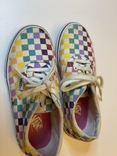Vans Checkerboard Shoe, Multi Colored, Youth Sz 2 Girls Kids, Vans Girls Size 2