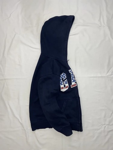 VINTAGE GAP USA FLAG ZIP UP HOODIE Y2K BIG LOGO MEN’S SIZE KIDS XL YEEZY AMERICA - Picture 2 of 17