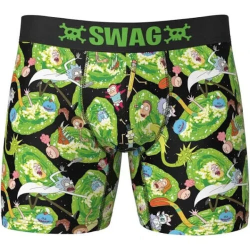  Super Retro Rick and Morty Cast Collage SWAG Boxer Briefs  (XLarge (40-42)) Multicolor: Clothing, Shoes & Jewelry