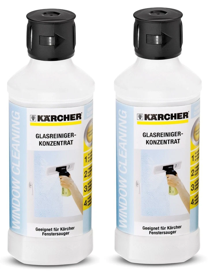 NEU! KÄRCHER RM 500 GLASREINIGER 2 x 500 ml FÜR WV 50 60 75 FENSTERREINIGER TOP!