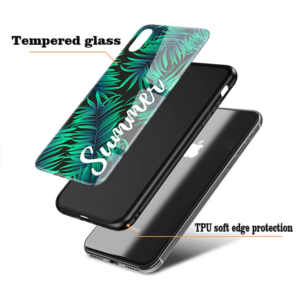 Customized Tempered Glass TPU Phone Case Cover Personalize Photo Image Picture - Image 3 of 4