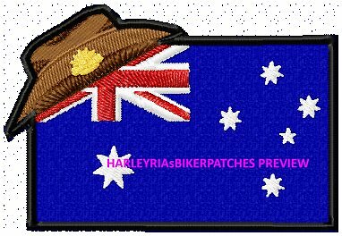 AUSSIE DIGGER FLAG PATCH -  EMBROIDERED BIKER PATCH - Photo 1/2