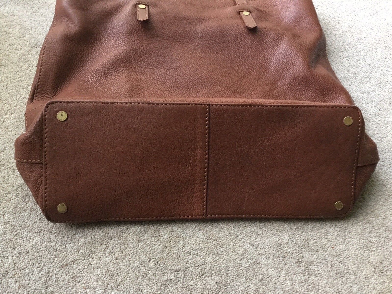 John Lewis tan leather tote bag VGC eBay