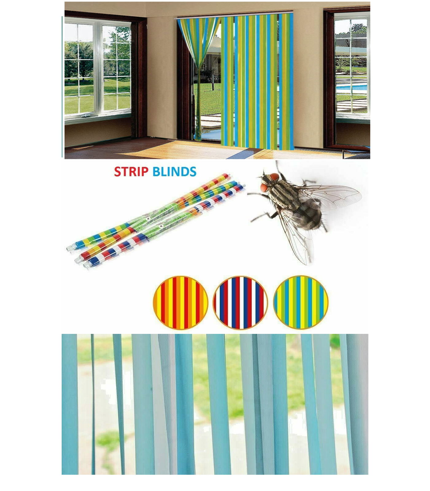 Buzz 90x200 cm Heavy Duty Strip Blind Plastic Strips for Low Cost ...