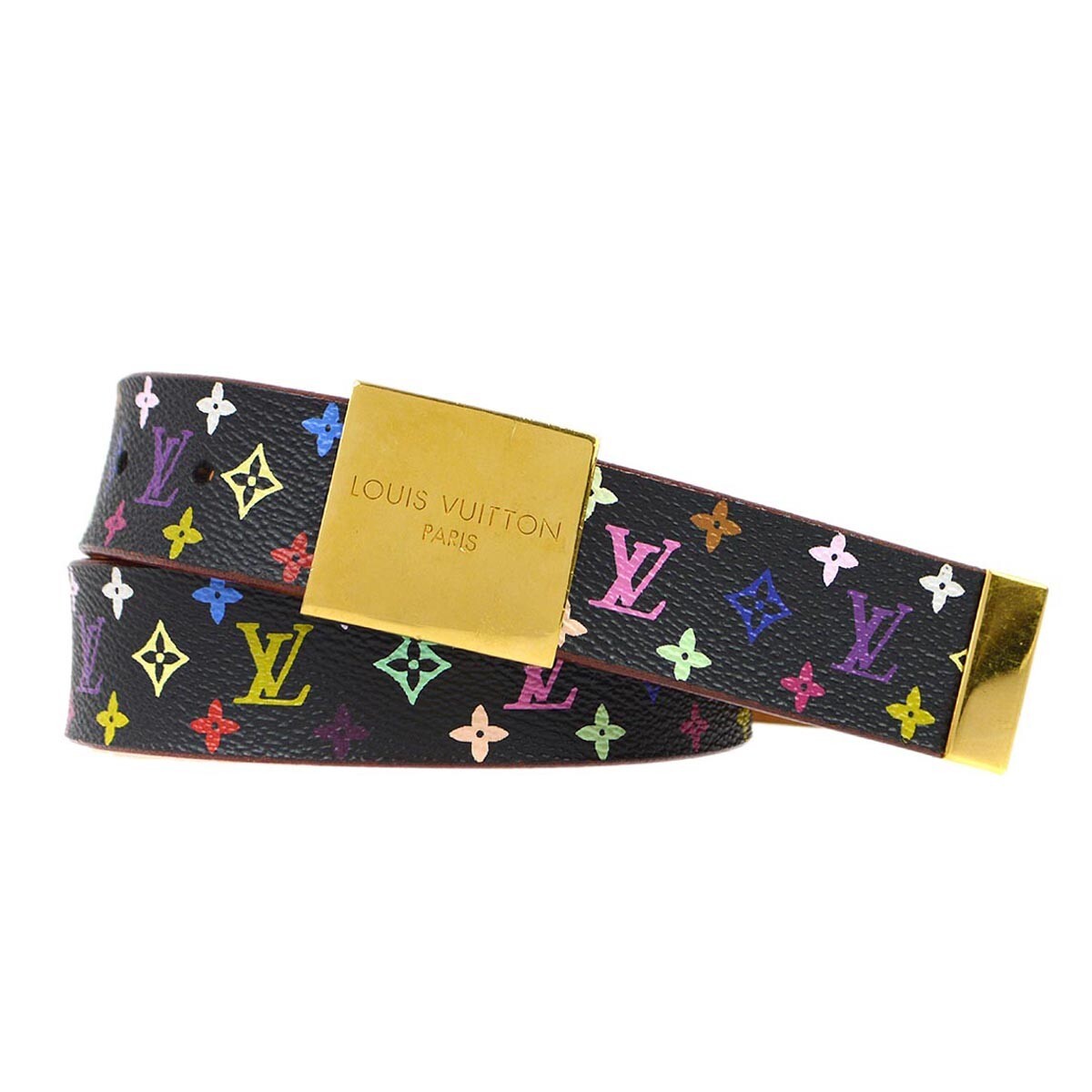 Louis Vuitton Black Multicolor Ceinture LV Cut Belt 70/28 Louis Vuitton Black Multicolor Ceinture LV Cut Belt 70/28
