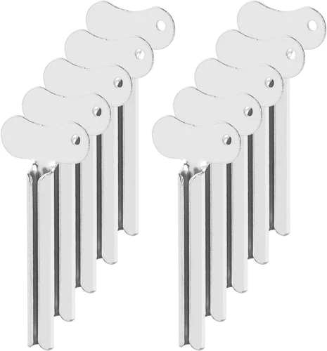10PCS Stainless Steel Tube Toothpaste Squeezer Easy Key Dispenser Rolling Holde7 - Picture 3 of 13