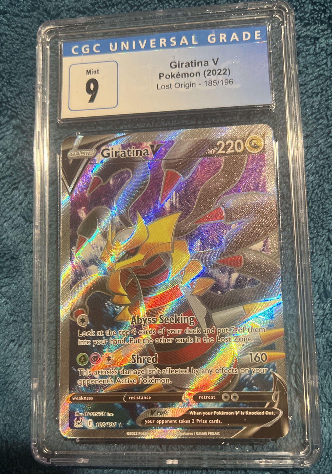 GIRATINA V 185/196 Full Art Ultra Rare Lost Origin Pokemon Card NM