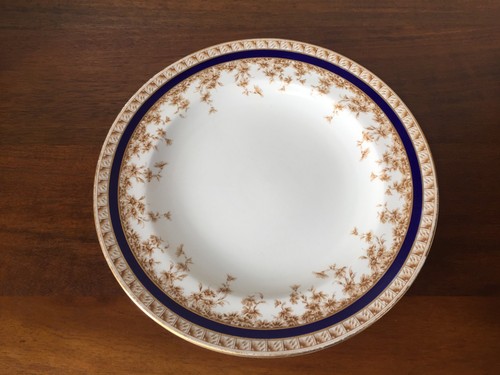 9 Antique Royal Worcester W4849 COBALT BROWN FLORAL 10 ⅝” Dinner Plates c. 1903 - Picture 4 of 12