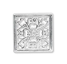 10 Silver Plated Brass 13x13mm Flat Filigree Square Connectors *