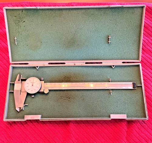 MITUTOYO 505-644-50 Dial Caliper with Case SHOCK PROOF