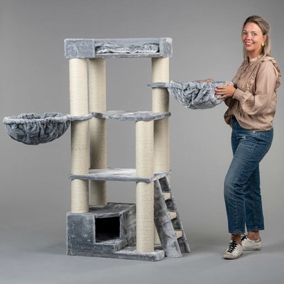 Arbre A Chat Geant Grand Chat Xxl Corner Coon Gris Clair Pour Gros Chats Produit Ebay