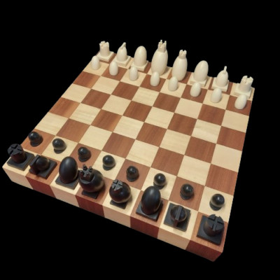 2013 Michael Graves Two Tone Chess & Checkers Set 16.5