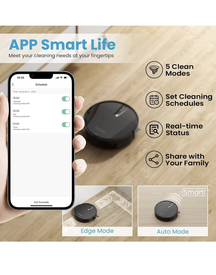 ROPVACNIC A1 3000Pa Smart Robot Vacuum Cleaner - Image 4 of 4