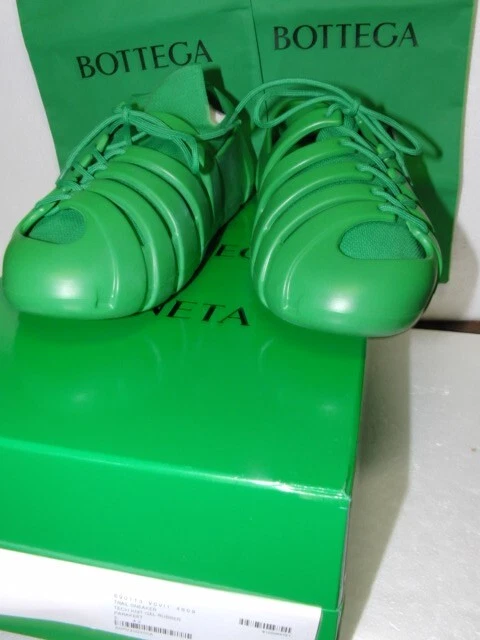 Scarpe da ginnastica Bottega Veneta verde scuro Tech Knit Gel gomma trail taglia E 42 NUOVE