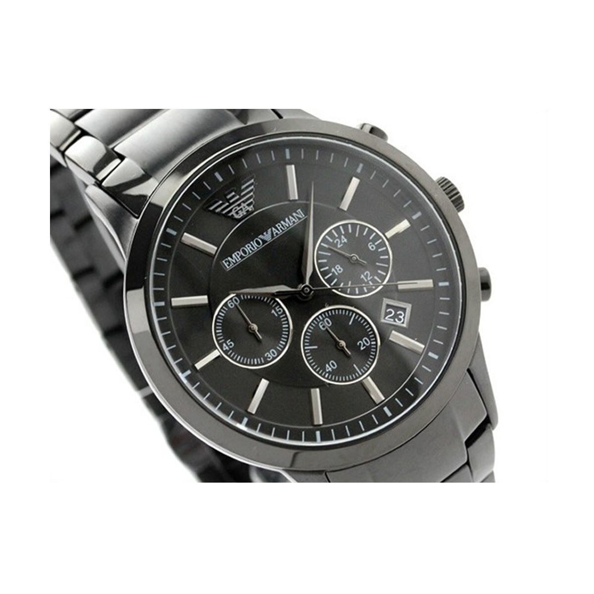 Elegant EMPORIO ARMANI AR2453 Black Stainless Steel Black Dial