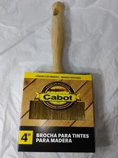 Cabot 4inch Wood Stain Brush/Paint Brush Blended Bristles, Threaded Handle