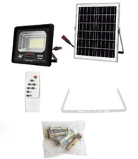 FARO LED 300W PANNELLO SOLARE TELECOMANDO CREPUSCOLARE IP66 LUCE 6500K