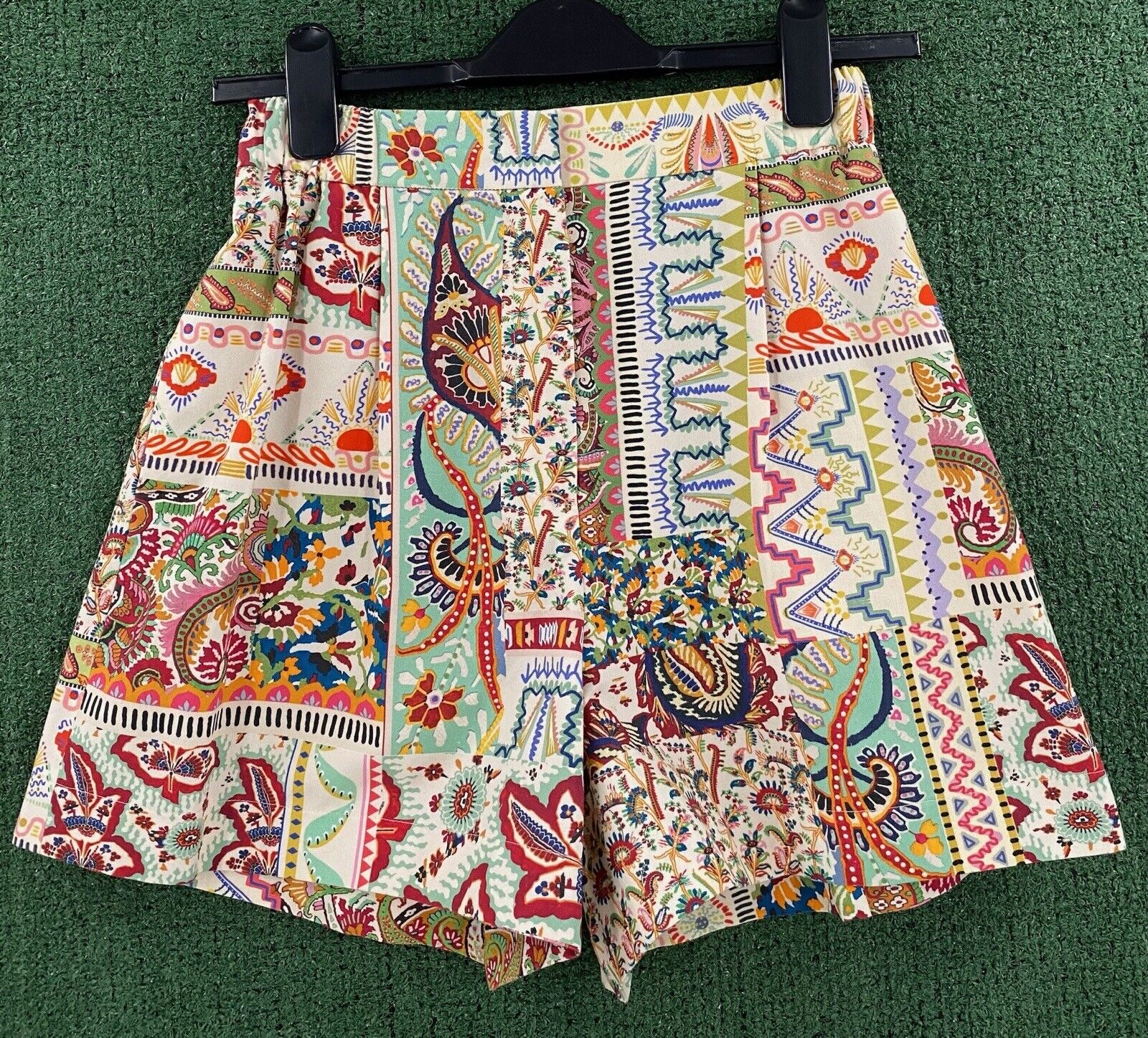 ETRO Milano Patchwork Colorful Patterned Pleated … - image 1