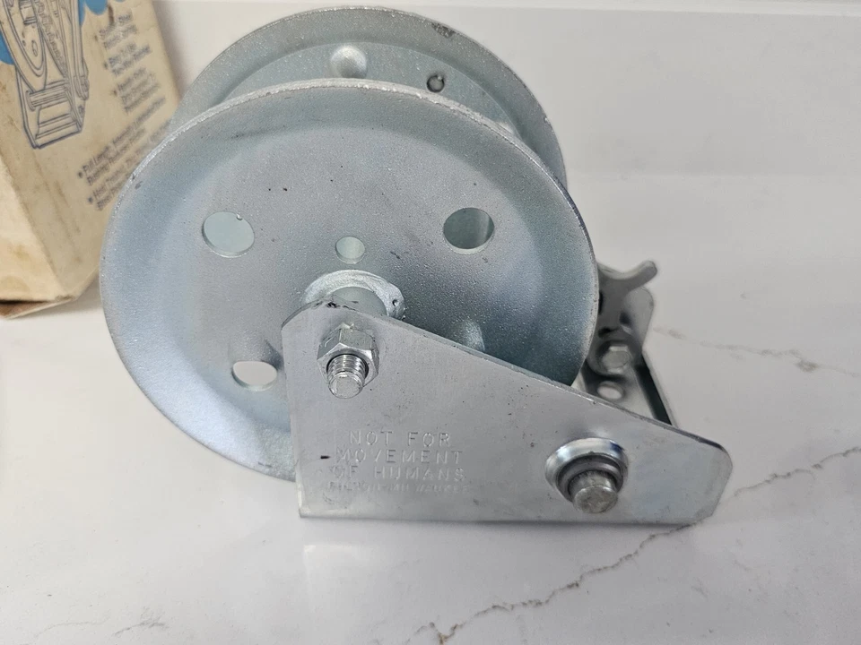 Remolque T-1000A 1987 vintage manivela de engranaje de muñeca en caja original mango blanco Foto 4 de 4