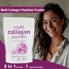 Multi Collagen Peptides Powder – Unflavored & Hydrolyzed for Bioavailability
