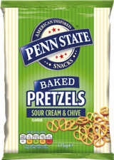 Penn State Sour Cream & Chive Pretzels 175g - Pack of 6