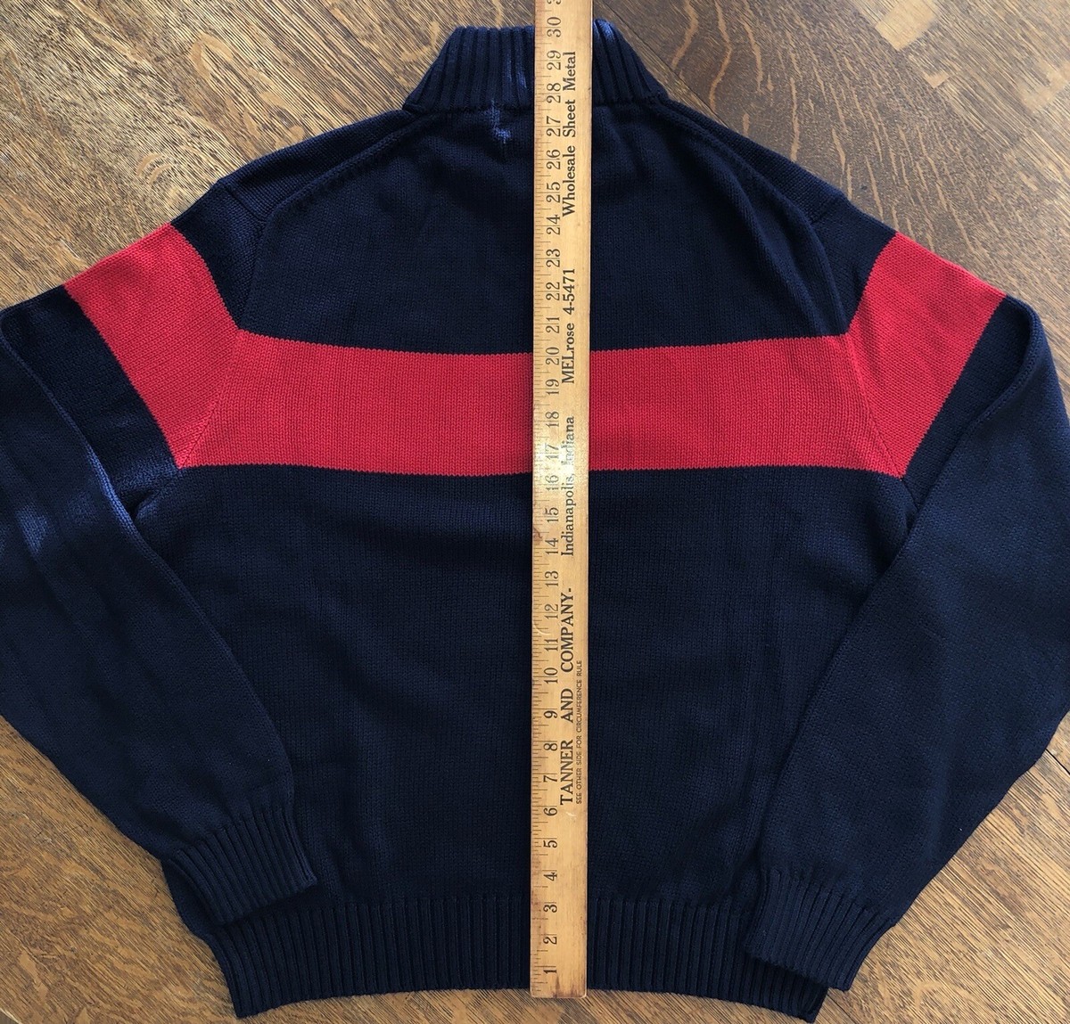 Vintage Polo Ralph Lauren Men's 1/4 Zip Striped Knit Sweater Vintage Polo Ralph Lauren Men's 1/4 Zip Striped Knit Sweater