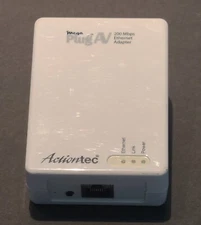 Actiontec- Mega Plug AV- 200 Mbps- Powerline LAN Ethernet Adapter- HPE200AVP