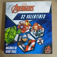 32 Valentines Avengers with 48 Heart Seals 