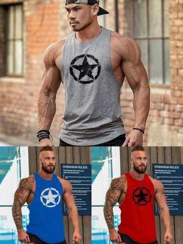 Men's Sleeveless Shirts Y-Back Muscle Gym Training Athletic Workout Tank Tops - Picture 20 of 22