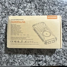 Goodaaa Solar Power Bank Portable Wireless Charger 36800mAh