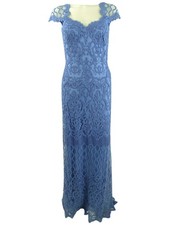 Tadashi Shoji Women's Embroidered Lace Gown (2, Blue)