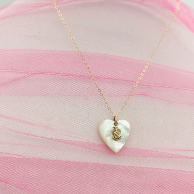 PHI DELTA THETA Antique Vintage Sweetheart Mother of Pearl Fraternity Heart GF