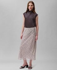 Calvin Klein Women's Abstract Print MIDI Skirt SZ S NWT