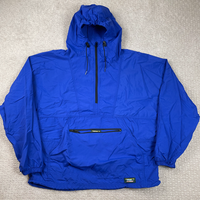 Vintage LL Bean Jacket Mens Large Anorak Parka Blue Nylon Hooded 1 