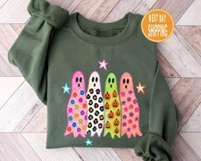 Spooky Ghost Animal Preppy Halloween Sweatshirt