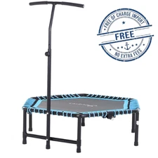 Soozier Portable & Foldable Small Exercise Trampoline 3-Level Adjustable T-Bar