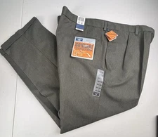 Dockers Go Khaki Dress Pants Olive Pleated Cuffed  Stain Defender 44x32 New NWT