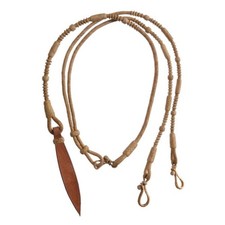 40-9903 Royal King Rawhide Braided Leather Romal Reins - Natural NEW
