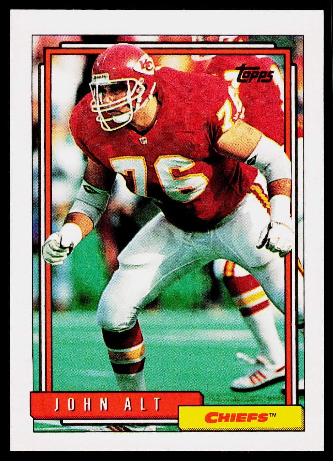 John Alt, 1992 Topps, #285, Kansas City Chiefs,