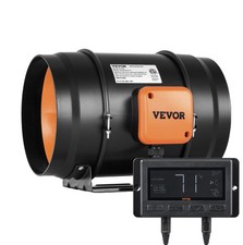 VEVOR 8″ EC Inline Fan – Digital Speed Controller & Display – UK Stock