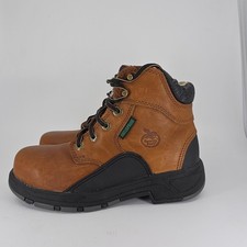 Georgia Boot Womens Steel Toe Tan Brown Leather Work Wear Waterproof Size 6.5
