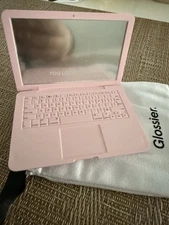 GLOSSIER Pink Mini Laptop You Look Good Mirror + Dust Bag Pink SOLD OUT! NEW