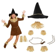 Nicky Bigs Novelties Adult Deluxe Felt Scarecrow Hat And Straw Kit 11 Piece W...