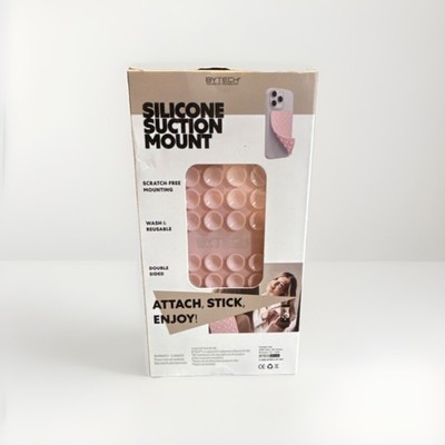 BYTECH Silicone Pink Suction Cup Phone Holder Double Sided Washable Reusable