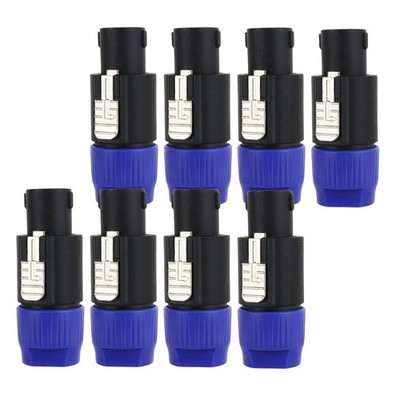 8pcs Pro PA DJ 4 Pole Speakon Connector Plug Compatible NL4FC NL4FX NL4FRX NL2FC
