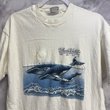 Vintage Whale Watch Maui Hawaii T Shirt White 90s Single Stitch Size XL