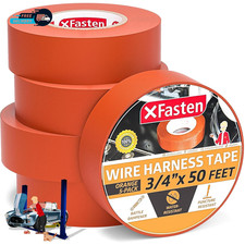 Wire Harness Tape Orange 5-Pack, 3/4 Inch X 50 Feet High Temp Wiring Loom Harnes