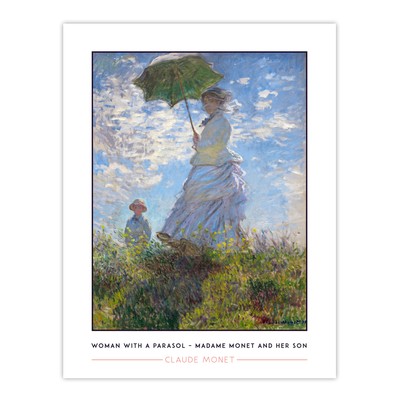 Claude Monet Woman With Parasol Madame Monet And Son Wall Art Poster Print